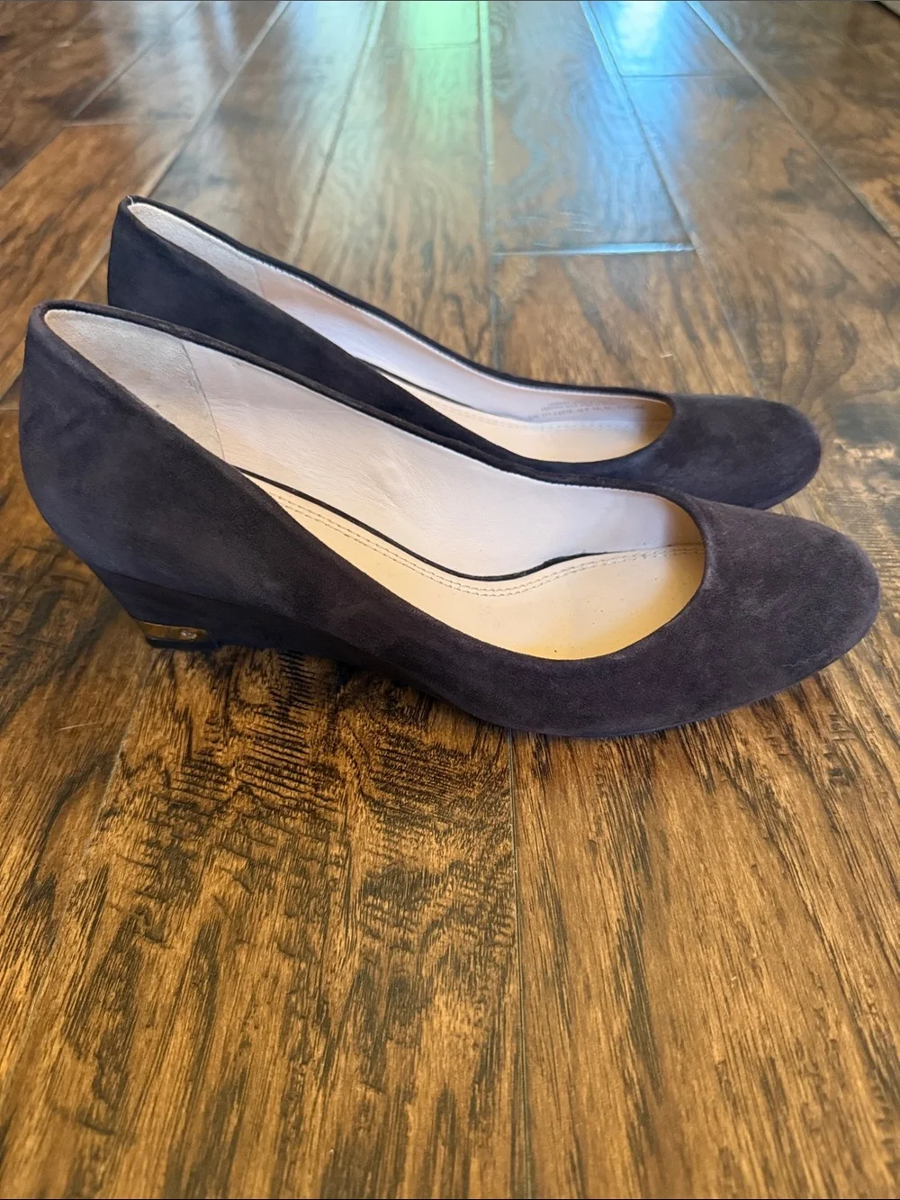 Tory Burch Astoria brown suede wedges, size 10.5